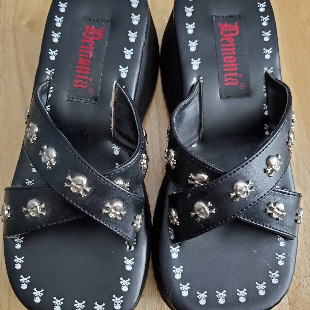 Demonia skull sandals